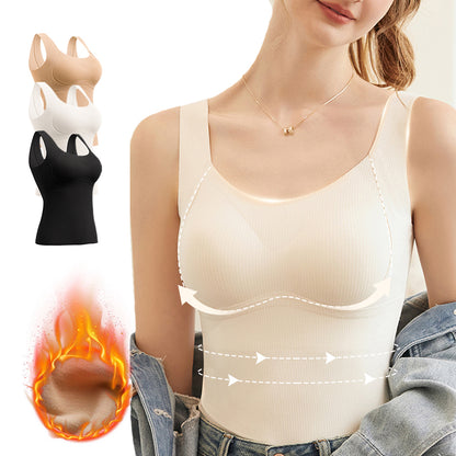 💗 Gruby ocieplany top na ramiączkach z wszytym stanikiem