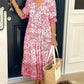 🌺【M-3XL】 Letnia sukienka boho z dekoltem w szpic
