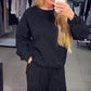 ✨Zyskaj 30% rabatu💖 Damska bluza z okrągłym dekoltem i dwuczęściowy zestaw joggerów
