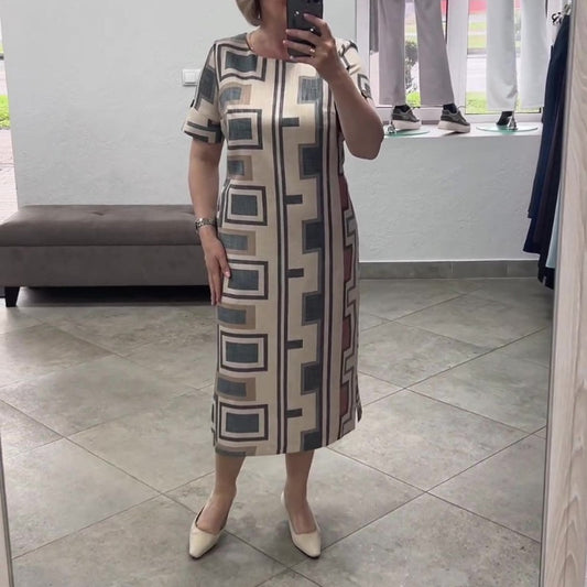 🔥👗Sukienka damska z okrągłym dekoltem