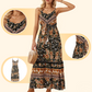 ✨🌈Sukienka Boho z Kwiatowym Wzorem i Ramiączkami