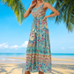 ✨🌈Sukienka Boho z Kwiatowym Wzorem i Ramiączkami