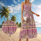 ✨🌈Sukienka Boho z Kwiatowym Wzorem i Ramiączkami