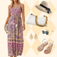 ✨🌈Sukienka Boho z Kwiatowym Wzorem i Ramiączkami