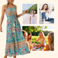 ✨🌈Sukienka Boho z Kwiatowym Wzorem i Ramiączkami