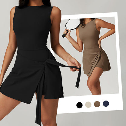 💕Damski bezrękawnik sportowy z węzłem Romper 🏃‍♀️Sportowa odzież codzienna