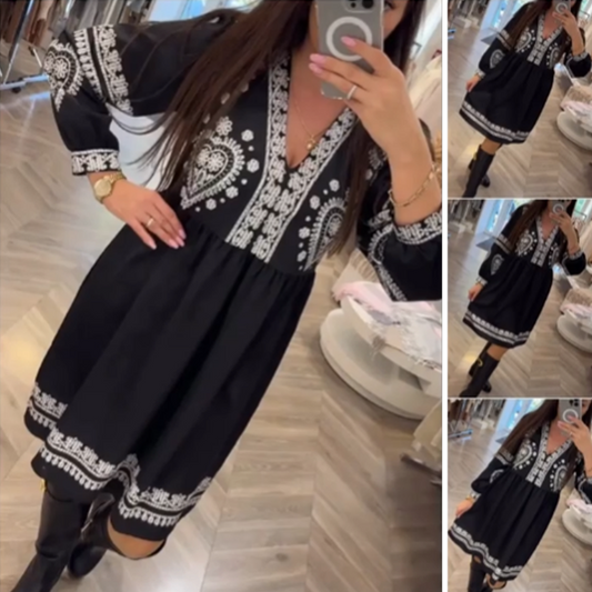 🌟Luźna sukienka z długim rękawem