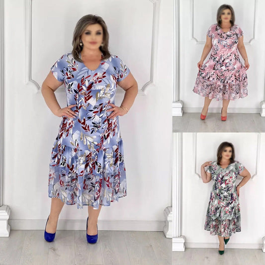 🌸Elegancka damska sukienka z krótkim rękawem V-Neck