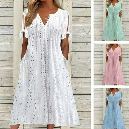🔥👗Elegancka damska sukienka z dekoltem w szpic