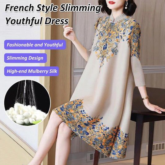 🌸Elegancka plisowana sukienka z nadrukiem