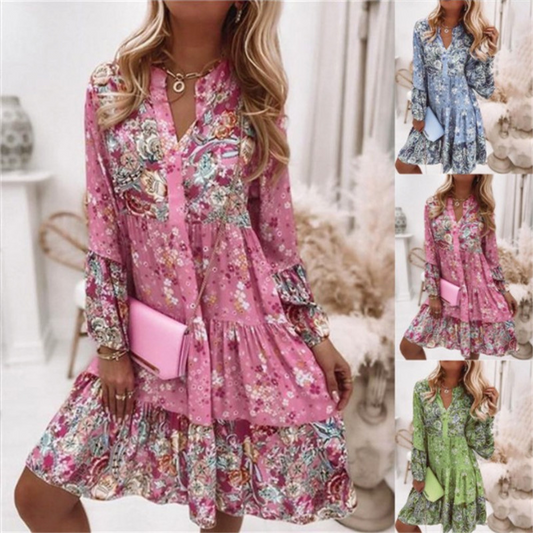 🌺Elegancka damska sukienka z modnym nadrukiem