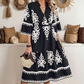 🔥👗Casualowa sukienka z nadrukiem i dekoltem w serek