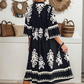 🔥👗Casualowa sukienka z nadrukiem i dekoltem w serek