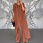 💖Damski nieregularny top i luźne spodnie w komplecie（Top + Spodnie）