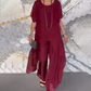 💖Damski nieregularny top i luźne spodnie w komplecie（Top + Spodnie）
