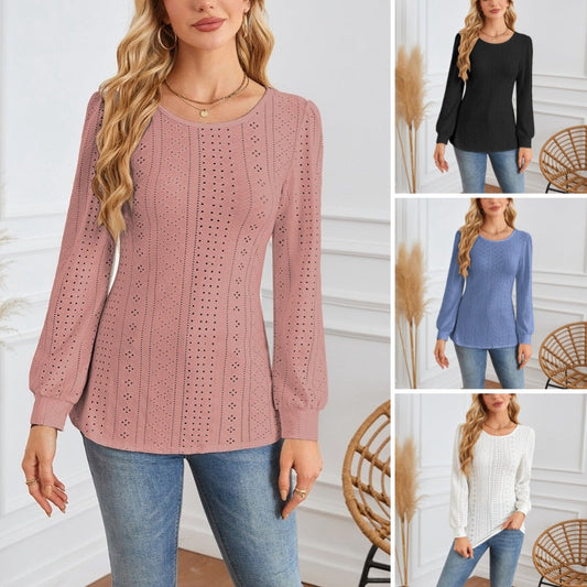 Damska tunika z długim rękawem i wycięciami