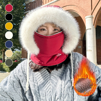 Ciepła czapka z szalikiem chroniąca przed wiatrem